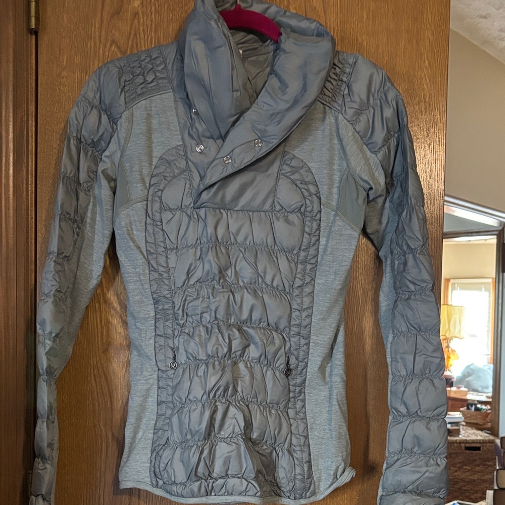 lululemon athletica Light Gray Quilted Hybrid Puffer Jacket